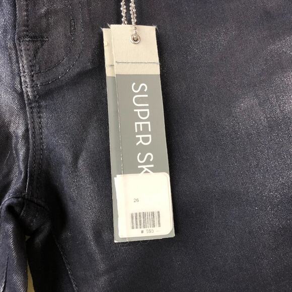 J Brand 26 NWT Womens Dark Shiny Low-Rise Super Skinny Jeggings - Picture 2 of 6